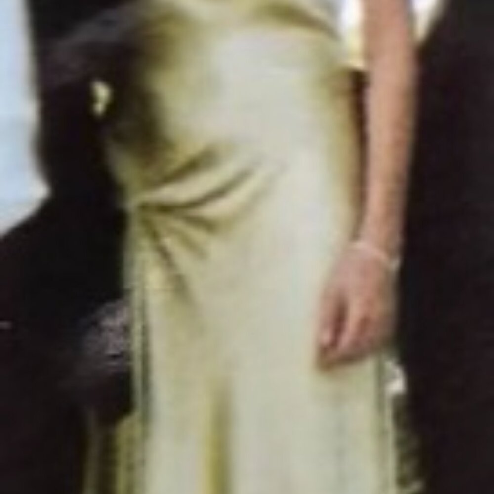 Vintage Y2K Sage Green Satin Halter Gown – Draped Cowl Neck Formal – Old Hollywo - Picture 3 of 6